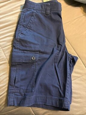 St. John's Bay Navy Cargo Shorts with Button Flap Pocket